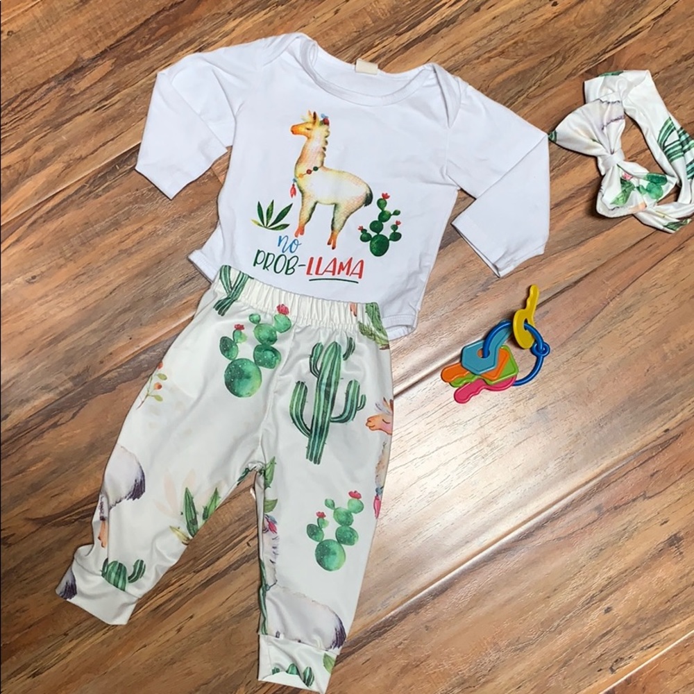 Llama boutique outfit with bow